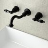 Kingston Brass KS3120PKL Duchess Two-Handle Wall Mount Bathroom Faucet, Matte Black KS3120PKL